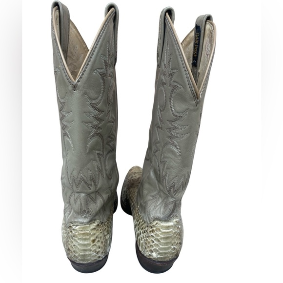 Dan Post snake skin 2 tone boots men’s SZ 9 - Picture 6 of 13